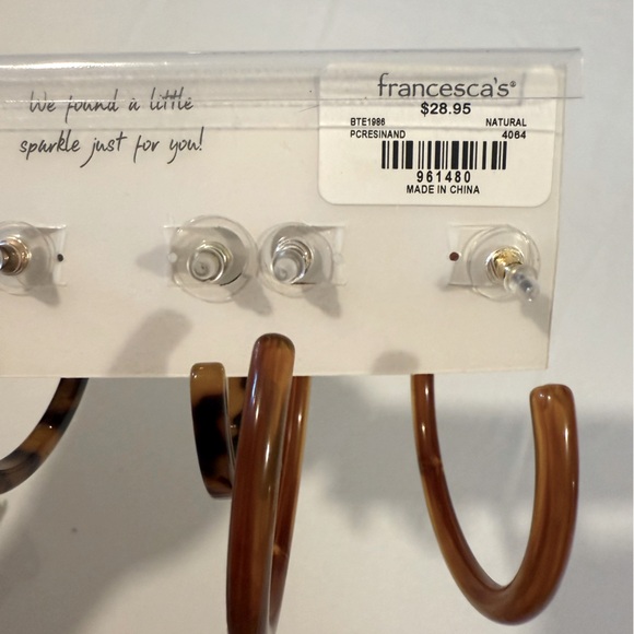 Francesca’s 5-Pack Resin Hoop Earring Set | Neutral Tones | NWT - Picture 8 of 8